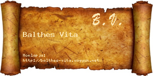 Balthes Vita névjegykártya
